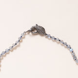 Hand Knotted Labradorite with Silver Pave Diamond Clasp Necklace