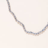 Hand Knotted Labradorite with Silver Pave Diamond Clasp Necklace