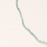 Hand Knotted Kyanite Square Beads with Silver & Diamond Pave Diamond Clap Necklace