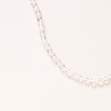Hand Knotted Faceted Crystal Beads with Silver Pave Diamond Clasp Necklace
