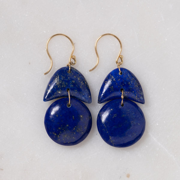 Tiny Arp Lapis Earrings