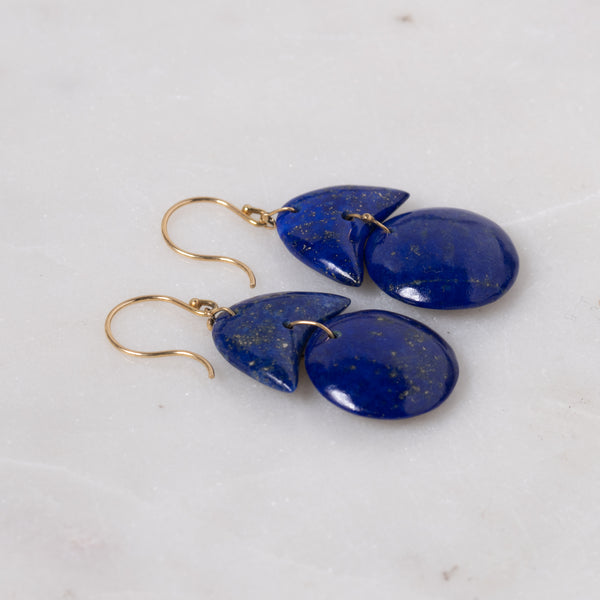 Tiny Arp Lapis Earrings