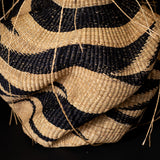 Black Striped Frayed Basket