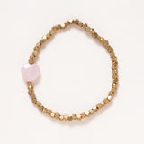 African Brass Beads with Rose Quartz Heart