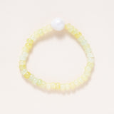 Lemon Colored Dyed Crystal Beads with Precious Pearl