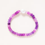 Purple Colored Dyed Crystal Beads with Precious Pearl