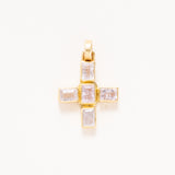 Pink Morganite Cross Set In 22K Gold with Chunky Bale
