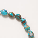 Kingman Turquoise with Copper inclusions hand knotted Bead Necklace