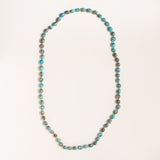 Kingman Turquoise with Copper inclusions hand knotted Bead Necklace