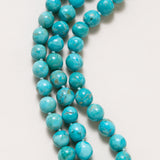 Kingman Turquoise 3-Strand hand knotted necklace with Indian Silver Clasp