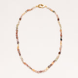 Single Strand Brown Zircon Necklace with Gold Filled Clasp