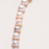 Freshwater Pearl Necklace with Silver and Diamond pave Clasp