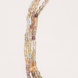 Natural Brown Zircon 3 Strand Necklace with Indian Silver Clasp
