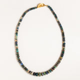 Ethiopian Black Faceted Opal Necklace with Gold Filled Clasp, 18.5"