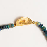Ethiopian Black Faceted Opal Necklace with Gold Filled Clasp, 18.5"