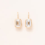 2 carat each Emerald Cut Lab Diamond Earrings set into 18K Gold