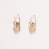 2 carat each Emerald Cut Lab Diamond Earrings set into 18K Gold