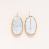 Very Large Oval Mother of Pearl Earrings in 22K Gold