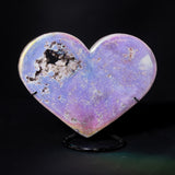 Aura Quartz Heart (Stand & Druzy), 1.25kg