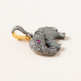Pave Diamond Elephant Pendant