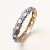 Pave Diamond & Purple Sapphire Cuff