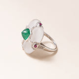 Crystal & Emerald Ring