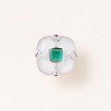 Crystal & Emerald Ring