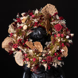 Dry Spring Wreath - Cream and Raspberry