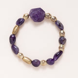African Brass & Amethyst Bracelet