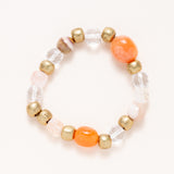 African Brass, Carnelian, Geode & Crystal Bracelet