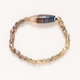 African Brass & Geode Bracelet