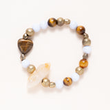 African Brass, Blue Lace Agate, Tiger Eye & Citrine