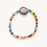 African Brass & Glass Beads with Geode