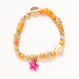 African Trade & Brass Beads with Enamel Star Pendant