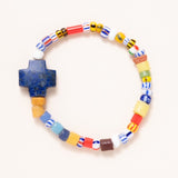 African Trade Beads with Afghani Lapis Cross