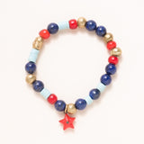 African Brass, Vinyl & Glass, Lapis with Enamel Star Pendant