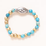 African Brass, Turquoise Jasper with Tibetan Silver Bead
