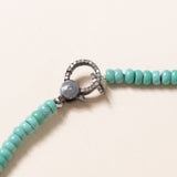 Kingman Turquoise Necklace with Silver Deity Pendant