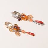 Topaz, Coral, Citrine & Opal Earrings