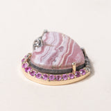 Purple Oyster Heart Shaped Studs