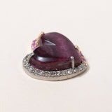 Purple Oyster Heart Shaped Studs
