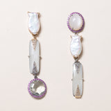 Moonstone, Pearl & Crystal Earrings