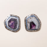 Chevron Amethyst Studs