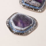 Chevron Amethyst Studs