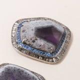 Chevron Amethyst Studs