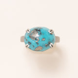 Persian Turquoise & Oxidized Silver Ring