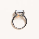 Faceted Moonstone & Oxidized Silver Ring