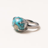 Persian Turquoise & Oxidized Silver Ring