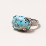 Persian Turquoise & Oxidized Silver Ring