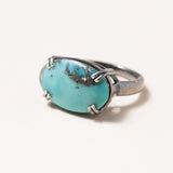 Persian Turquoise & Oxidized Silver Ring
